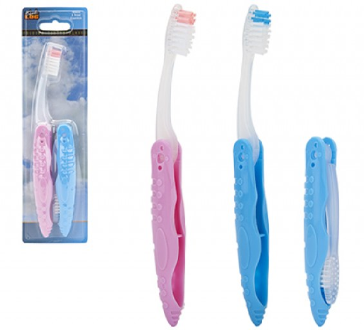 Folding Travel Toothbrushes - 2 Pack